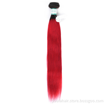Wholesale Price 1b/Red Ombre Colored Cuticle Aligned Brazilian Virgin Remy Human Hair Straight Bundles 100% Human Hair Extension